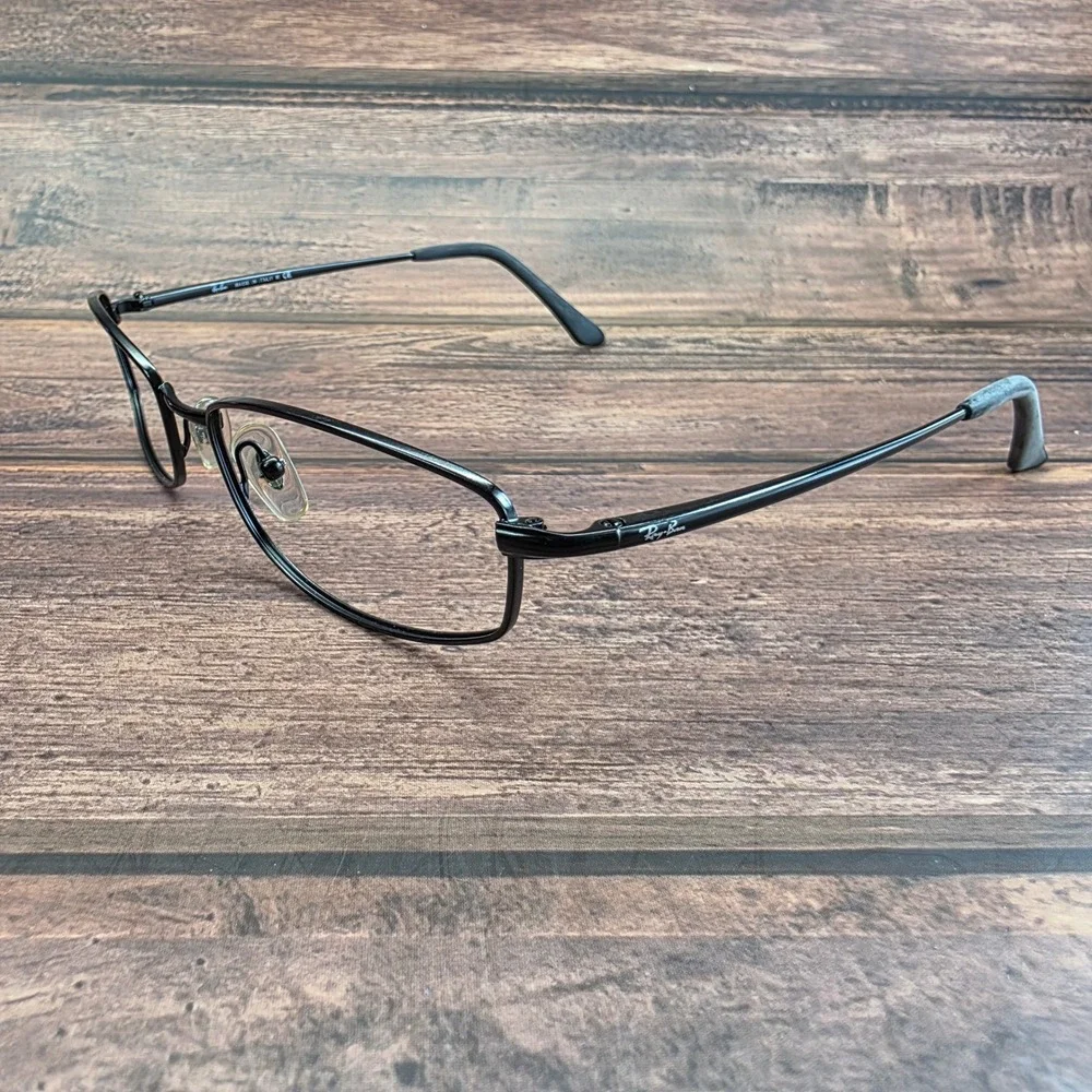 Ray-Ban RB 3198 006 Black Metal Rectangular Eyeglasses Frames 55-18 Italy